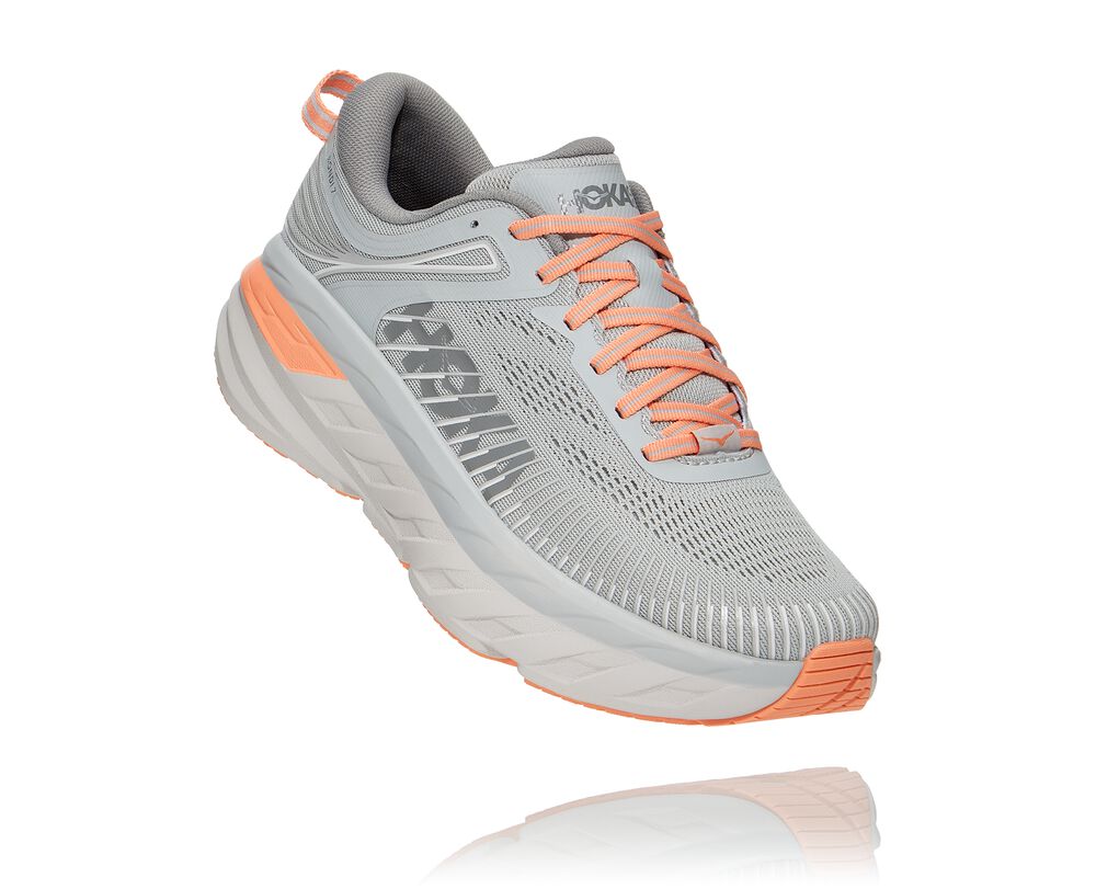 Hoka One One Bondi 7 Promenadskor Dam LjusGrå - SE-5021569